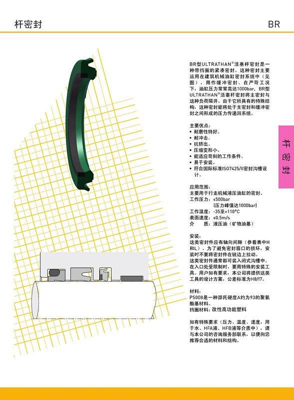 派克BR活塞杆密封