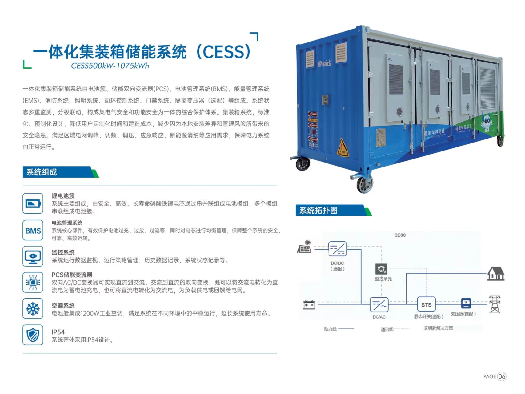 CESS500kW-1075kWh一体式集装箱储能系统