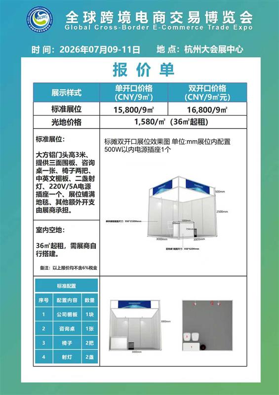 跨境出口汽摩配全品类：2026杭州全球跨境电商交易博览会