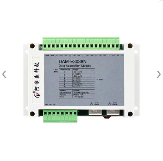 网口8路差分热电偶采集模块DAM-E3038模拟量输入隔离ModbusTCP协议