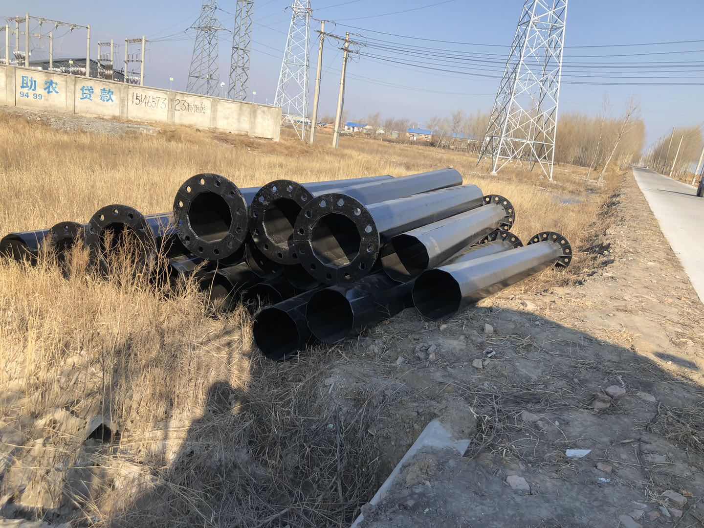 河北杭工电力钢管桩 电力钢管塔电力钢杆厂家