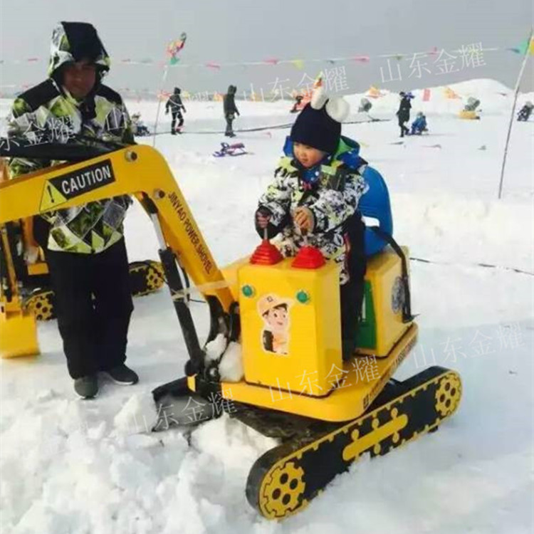 滑雪场儿童乐园 工程机械乐园 电动挖掘机 儿童铲车 小型吊塔